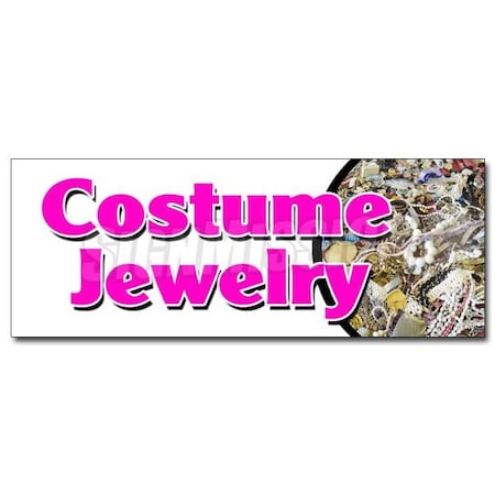 Signmission COSTUME JEWELRY DECAL sticker bracelet earrings necklace watches silver, D-24 Costume Jewelry D-24 Costume Jewelry